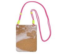 KSANNNS Le sac à bandoulière imprimé Love Heart Beach compact et léger est adapté pour les voyages quotidiens, les trajets et le magasinage, Fuchsia, Taille unique