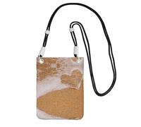 KSANNNS Le sac à bandoulière imprimé Love Heart Beach compact et léger est adapté pour les voyages quotidiens, les trajets et le magasinage, Noir , Taille unique