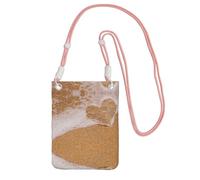 KSANNNS Le sac à bandoulière imprimé Love Heart Beach compact et léger est adapté pour les voyages quotidiens, les trajets et le magasinage, rose, Taille unique