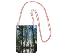 KSANNNS Le sac à bandoulière imprimé National Parks Sunshine Trees compact et léger est adapté pour les voyages quotidiens, les trajets et le magasinage, rose, Taille unique