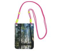 KSANNNS Le sac à bandoulière imprimé National Parks Sunshine Trees compact et léger est adapté pour les voyages quotidiens, les trajets et le magasinage, Fuchsia, Taille unique