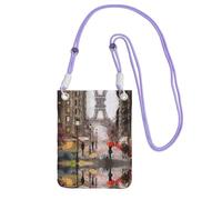KSANNNS Rainy Street In Paris Sac messager compact et léger imprimé est adapté pour les voyages quotidiens, les trajets et le magasinage, violet, Taille unique