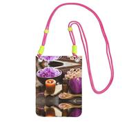 KSANNNS Sac à bandoulière compact et léger avec motif fleur de lavande et sel de spa, adapté pour les voyages quotidiens, les trajets et le shopping, Fuchsia, Taille unique