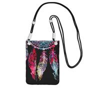 KSANNNS Sac à bandoulière imprimé attrape-rêves coloré compact et léger adapté pour les voyages quotidiens, les trajets et le magasinage, Noir , Taille unique