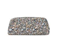 KSANNNS Sac de papeterie portable simple et léger avec motif galets imprimés, boîte de rangement pour l'école et le bureau, doré, Taille unique, Trousse de maquillage