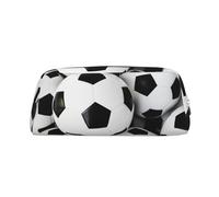 KSANNNS Sac de papeterie portable simple imprimé ballon de football, léger et spacieux, boîte de rangement pour fournitures scolaires, bureau, Argenté., Taille unique, Trousse de maquillage