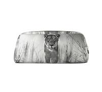 KSANNNS Sac de papeterie portable simple imprimé lion féminin, léger et spacieux, boîte de rangement pour fournitures scolaires et de bureau, doré, Taille unique, Trousse de maquillage