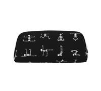 KSANNNS Sac de papeterie portable simple imprimé tête de mort, léger et spacieux, boîte de rangement pour fournitures scolaires et de bureau, Argenté., Taille unique, Trousse de maquillage