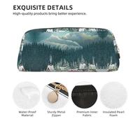 KSANNNS Sac de papeterie portable simple imprimé ville couverte de neige, léger et spacieux, boîte de rangement pour fournitures scolaires, bureau, doré, Taille unique, Trousse de maquillage