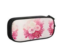 KSANNNS Sac de rangement à fermeture éclair double couche avec imprimé bouquet de roses, Noir , Taille unique, Sac à dos d'école