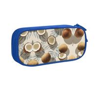 KSANNNS Sac de rangement à fermeture éclair double couche avec imprimé noix de coco, bleu, Taille unique, Sac à dos d'école