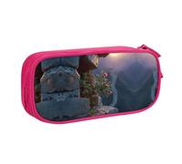 KSANNNS Sac de rangement à fermeture éclair double couche avec motif rose sauvage dans une grande muraille, rose, Taille unique, Sac à dos d'école