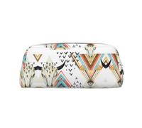 KSANNNS Sac de rangement simple et portable avec imprimé géométrique et tête de mort de vache, léger et spacieux, pour l'école, le bureau, Argenté., Taille unique, Trousse de maquillage