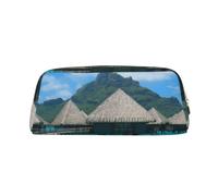 KSANNNS Tahiti Beach Sac de papeterie portable simple imprimé léger et spacieux pour l'école, le bureau, boîte de rangement, doré, Taille unique, Trousse de maquillage