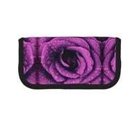 KSANNNS Trousse à crayons en toile imprimée avec motif étoile de mer, trousse d'apprentissage durable et cosmétique, Fleur de rose, Taille unique, Trousse de toilette