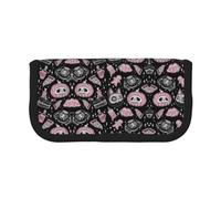 KSANNNS Trousse à crayons en toile imprimée océan noir et blanc, durable pour l'apprentissage et les cosmétiques, Chat citrouille Halloween, Taille unique, Trousse de toilette