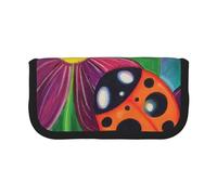 KSANNNS Trousse à crayons en toile imprimée phare de plage, trousse d'apprentissage durable et cosmétique, Coccinelle colorée, Taille unique, Trousse de toilette