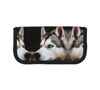 KSANNNS Une trousse à crayons en toile imprimée verre de cocktail, trousse d'apprentissage durable et cosmétique, Husky Dog, Taille unique, Trousse de toilette