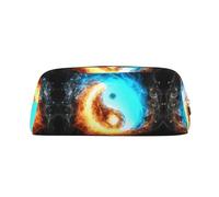 KSANNNS Yin Yang Fire and Ice Printed Simple Portable Stationery Bag Light and Spacious School Office Stationery Storage Box, doré, Taille unique, Trousse de maquillage