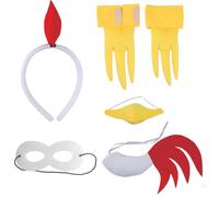 KSBBHDS 1 Bandeau, 1 Nez, 2 Pieds De Poulet, 1 Queue Et 1 Masque, Costume De Coq, Accessoires De Rôle.