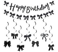 KSBBHDS 1 Pc Noir Bow Tie Drapeau, 1 Set Bow Tie, Bannière De Décoration d'anniversaire, Accessoires De Décoration De Fête.
