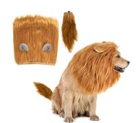 KSBBHDS 1 Perruque pour Animaux De Compagnie, 1 Fausse Queue pour Animaux De Compagnie, Chiot Faisant Semblant D'Être Un Costume De Lion, des Costumes d'animaux De Compagnie.