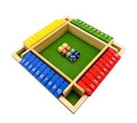 KSBBHDS 1 unité jeux en boîte fermée, jeux de société en bois, jouets pour 4 joueurs, jeux de chiffres colorés, jeux amusants sur quatre côtés, jeux pour adultes et enfants