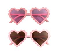 KSBBHDS 2 Morceaux De Lunettes En Forme De Cœur, Lunettes Pour Enfants À La Mode, Lunettes De Soleil Mignonnes Et Simples, Accessoires De Vêtements.