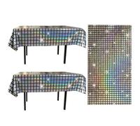 KSBBHDS 2 Morceaux De Nappe Étanche Et 1 Morceau De Tissu De Fond, Fournitures De Fête Disco, Décorations De Fête, Nappe De Personnalité Créative.