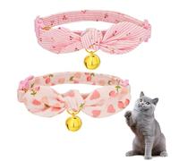 KSBBHDS 2 Pièces Coll De Cloche pour Animaux De Compagnie, Doux Et Confortable, Réglable Et Amovible, Décoration Imprimée Élée, Collier De Chat Mignon.