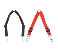 KSBBHDS 2 Pièces De Laisse À Double Fil, Laisse Réglable, Fournitures De Formation pour Animaux De Compagnie, Fournitures De Voyage pour Chiens (Noir, Rouge).