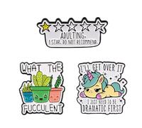 KSBBHDS 3 Pièces Broche en Métal, Dessin Animé Mignon, Épingle À Mode Multifonction, Personnalité Créative, Universel pour Hommes Et Femmes, Badges De Vêtements Amusants.