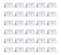 KSBBHDS 30 Cartes De Bureau Réservées, Conception De Carte Pliante Double Face, avec Colonne D'Écriture De Nom, Style Blanc Simple, Adapté Aux Restaurants, Conférences Et Autres Occasions.
