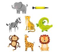 KSBBHDS 7 Morceaux De Ballons d'animaux Et 1 Mini-Pompe, des Ballons De Dessins Animés Mignons, des Jouets Gonflables pour Enfants, des Décorations De Fête.