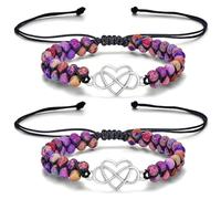 KSBBHDS Bracelets d'amour 2 Pièces, Forme De Cordon De Perles À Double Couche, Design D'Ornement De Charme Exquis, Accessoires De Mode.
