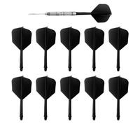KSBBHDS Lot de 10 tiges de fléchettes, stabilisation de la tige, systèmes de fléchettes en plastique, poignées et ailettes, accessoires de fléchettes, stabilisation des boulons et ailettes (noir)