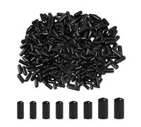 KSBBHDS Lot de 100 capuchons de protection pour petites pièces, diamètre intérieur 2 mm, 3 mm, 4 mm, 6 mm, 1 pochette transparente à fermeture éclair, protection partielle, manchon en caoutchouc,