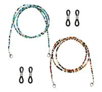 KSBBHDS Lot de 2 chaînes de lunettes à perles colorées - Antidérapantes - Accessoires de lunettes réglables - Convient pour lunettes, lunettes de soleil, lunettes de lecture, multicolore, 72 cm