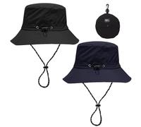 KSBBHDS Lot De 2 Chapeaux De Pêche pour Hommes, Chapeaux De Soleil pour Femmes, Chapeaux De Pêche, Chapeaux De Soleil, Chapeaux De Protection UV (Bleu Marine, Noir)