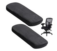 KSBBHDS Lot de 2 coussins d'accoudoirs antidérapants pour chaise de bureau, coussins de coude, accessoires de bureau (noir)