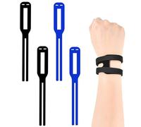 KSBBHDS Lot de 2 paires de supports de poignet confortables en bracelets unisexes, parfaits pour le tennis, le golf, pour soulager la douleur (bleu, noir)