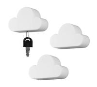 KSBBHDS Lot de 3 crochet muraux en forme de nuage, porte-clés magnétiques, crochets auto-adhésifs pour porte-clés, décapsuleurs, rasoirs et petits objets métalliques