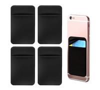 KSBBHDS Lot de 4 autocollants pour dos de téléphone portable, porte-cartes pour téléphone portable, poche autocollante pour téléphone portable, porte-cartes en tissu élastique, accessoires de