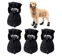 KSBBHDS Lot de 4 chaussures imperméables pour chiens - Antidérapantes - Protection des pattes de chien - Semelles souples pour animaux de compagnie - Pour chiots et tout-petits - Housse de protection
