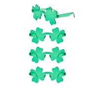KSBBHDS Lot de 4 lunettes de soleil trèfle à quatre feuilles, vertes, bandeau trèfle à quatre feuilles, accessoires de fête, accessoires photo