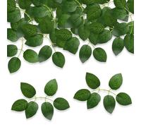 KSBBHDS Lot de 45 feuilles artificielles en plastique pour plantes vertes, accessoires pour plantes de lierre artificielles, bouquets et décorations de mariage