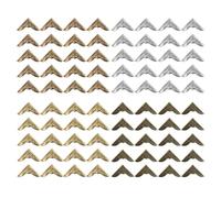 KSBBHDS Lot de 80 protections d'angle en forme de fleur - En forme de fleur - Pour boîte à bijoux, coins de livres, en métal - Convient pour la protection des livres (4 couleurs)
