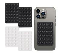 KSBBHDS Support de téléphone portable 4 pièces ventouse pour voiture et banque d'alimentation - ventouse durable en silicone (noir, blanc)