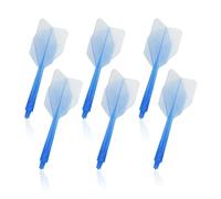 KSBBHDS Tige de fléchettes 6 pièces, tige ailée, ailettes bleues transparentes, accessoires de fléchettes, tige monobloc, tige filetée 2BA pour un vol de fléchettes stable