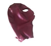 KSDEQM 100% Latex Metallic Cherry Red Motor Gummi -Gesichtsschild Mit Trimmlosen Augenloch Und Mundloch Vorne Hinten Reißverschluss Party,Burgund,Xs
